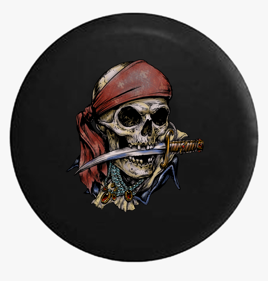 Pirate Skeleton With Sword And Treasure Rv Camper Spare - Pirate Skulls Tattoo Design, HD Png Download, Free Download