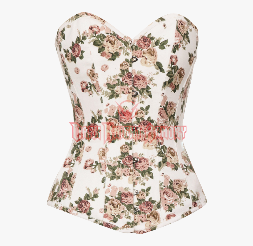 Refined Old Rose Print Overbust Corset , Png Download - Transparent Background Corset Png, Png Download, Free Download