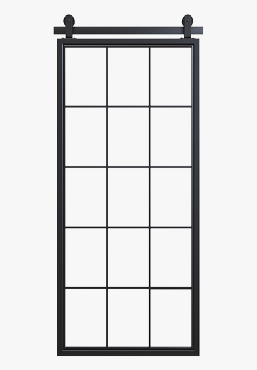 Metal Frame Barn Door With Glass Panels - Door, HD Png Download, Free Download