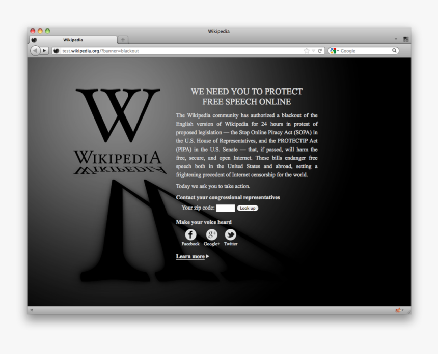 Wikipedia Blackout, HD Png Download, Free Download