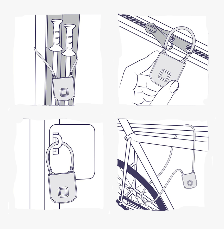 Aquavault Flexsafe Biometric Fingerprint Lock With - Sketch, HD Png Download, Free Download