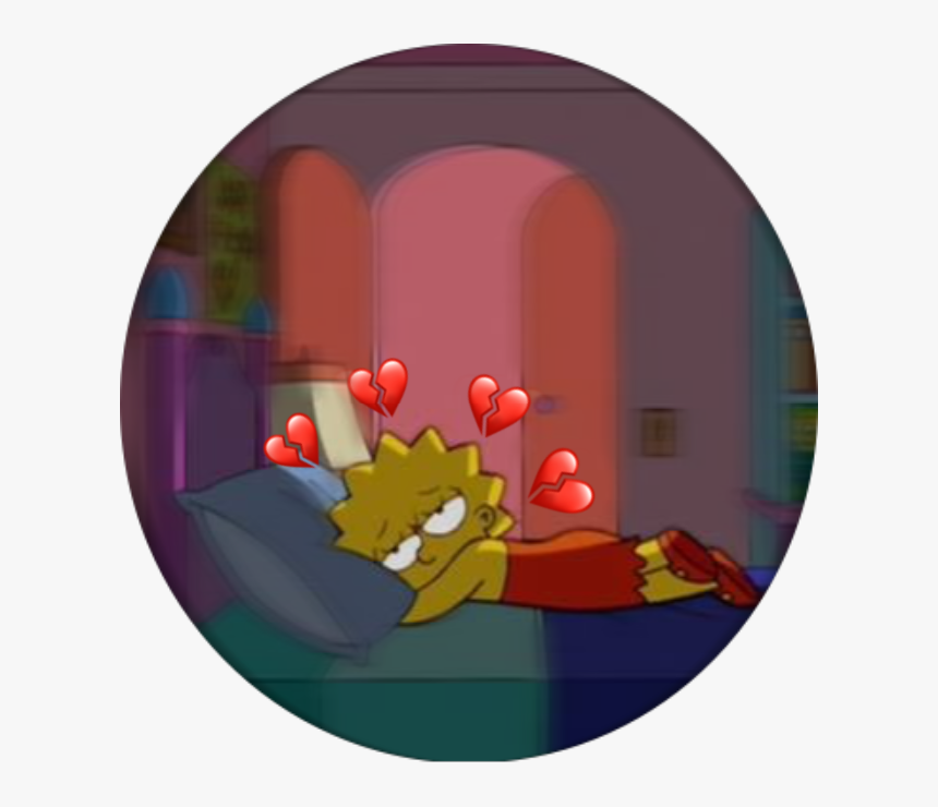 #sad #lisa #simpsons #corazones #lol - Sad Lisa, HD Png Download, Free Download