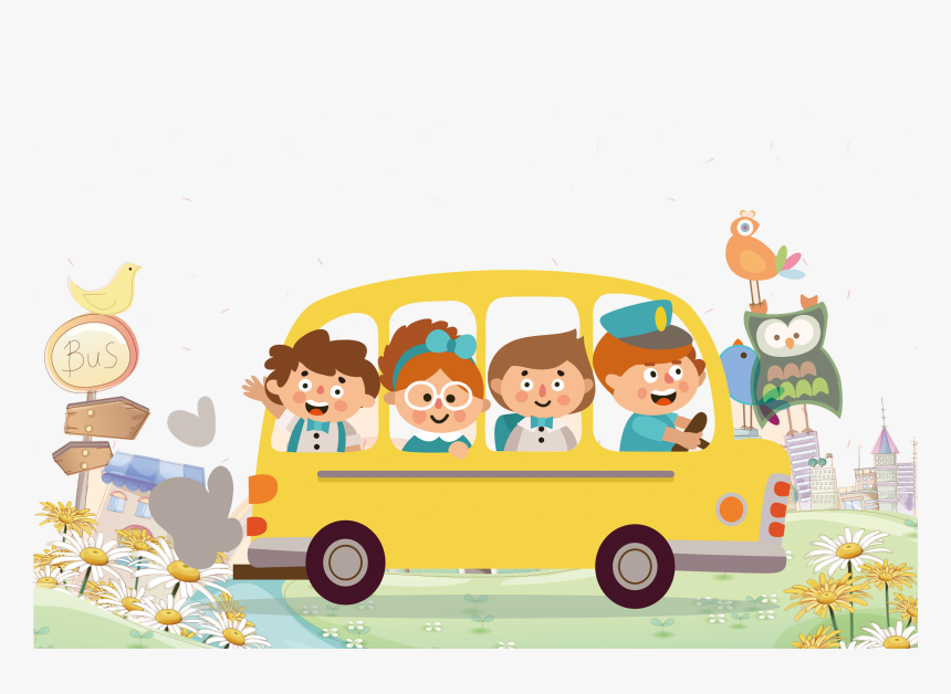 This Graphics Is Hand Painted Cartoon Children Travel - Cartoon Student Template, HD Png Download, Free Download