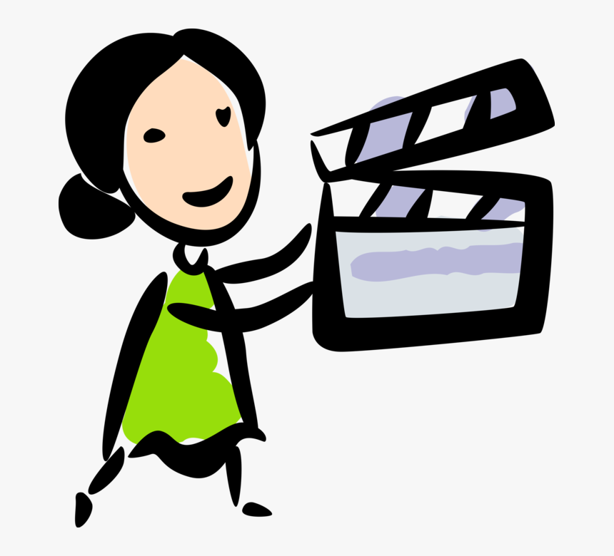 Vector Illustration Of Filmmaker With Filmmaking And, HD Png Download, Free Download