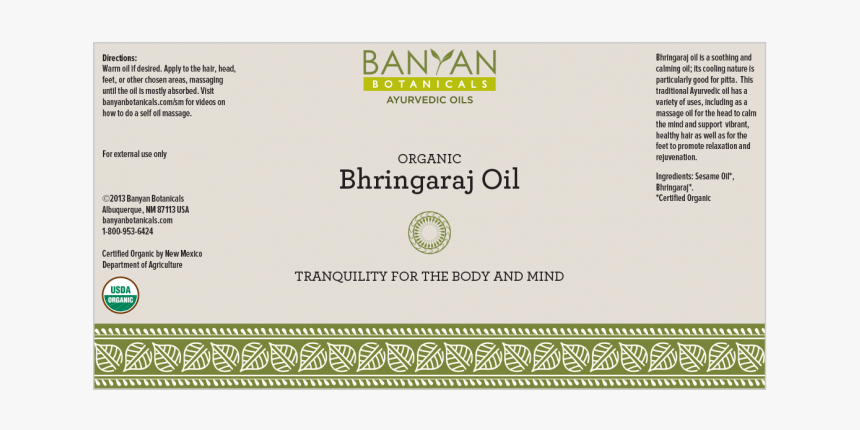 Banyan Botanicals Bhringaraj Oil, HD Png Download, Free Download
