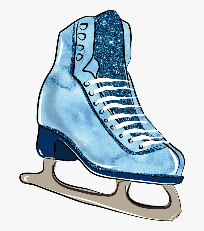 Watercolor Skates Free Matting Material - Ice Skate Water Color, HD Png Download, Free Download