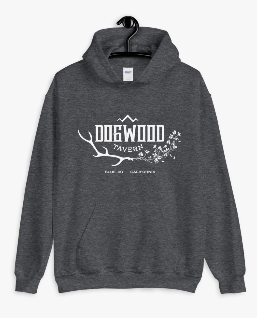 Dogwoodlogo Hoodie White Mockup Front On Hanger Dark, HD Png Download, Free Download
