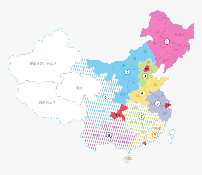 China Yoyo Corporation Regional Map - Provinces Of China, HD Png Download, Free Download