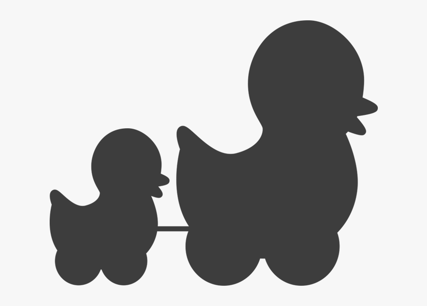 Mom And Baby Duck Wall Decal Easy Decals - Silhouette, HD Png Download, Free Download