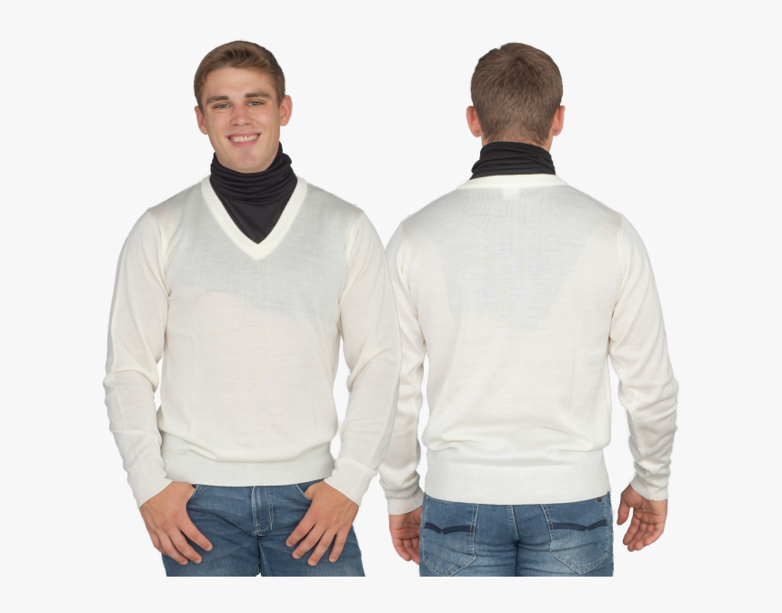 Crazy Cousin White V-neck Sweater With Black Dickey - Gentleman, HD Png Download, Free Download