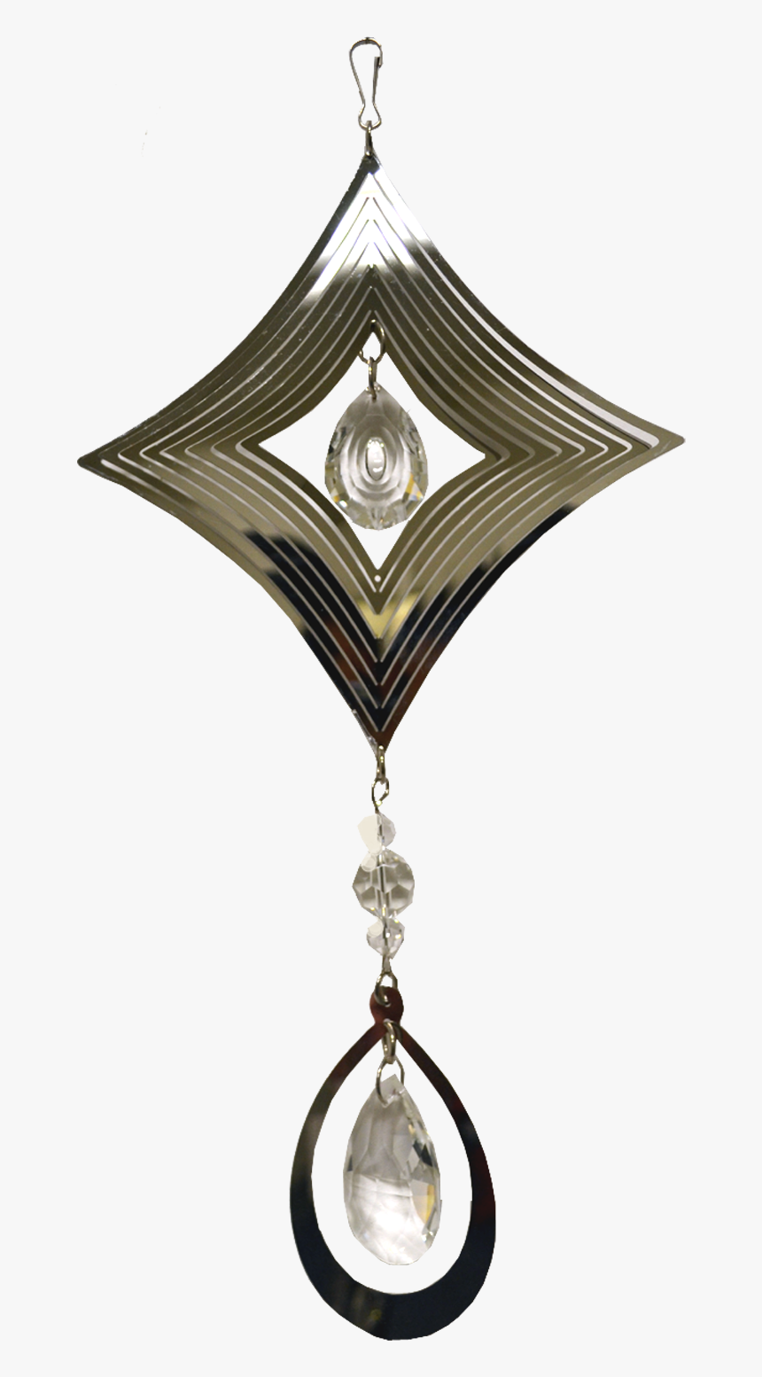 Diamond Silver Spinner With Hanging Crystal Drop 24 - Locket, HD Png Download, Free Download