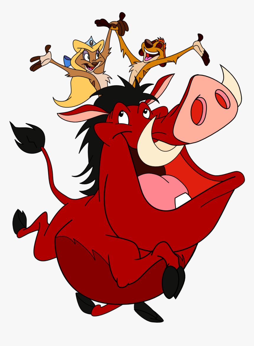 Timon And Tatiana Sitting On Pumbaa"s Back - Lion King Timon Background, HD Png Download, Free Download