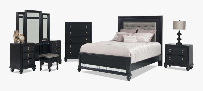 Clipart Bed Bedroom Cabinet - Diva Black Bedroom Set, HD Png Download, Free Download
