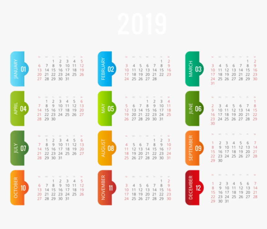 Free Png 2019 Transparent Calendar Png - 2020 Calendar Printable With Week Number, Png Download, Free Download