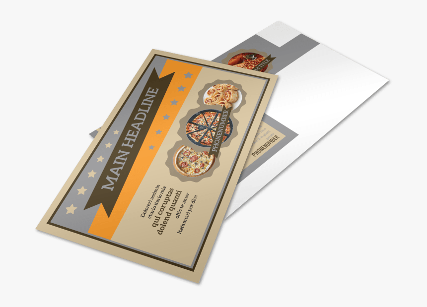Pizza Shop Postcard Template Preview - Wood, HD Png Download, Free Download