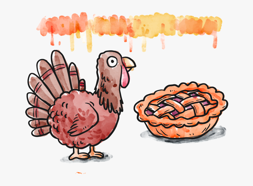 Turkey Thanksgiving Illustration - Thanksgiving Drawing Decoration, HD Png Download, Free Download