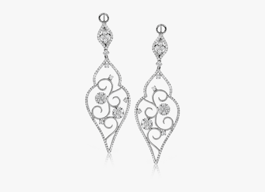 18kw Diamond Filigree Earrings - Diamond Filigree Earrings, HD Png Download, Free Download