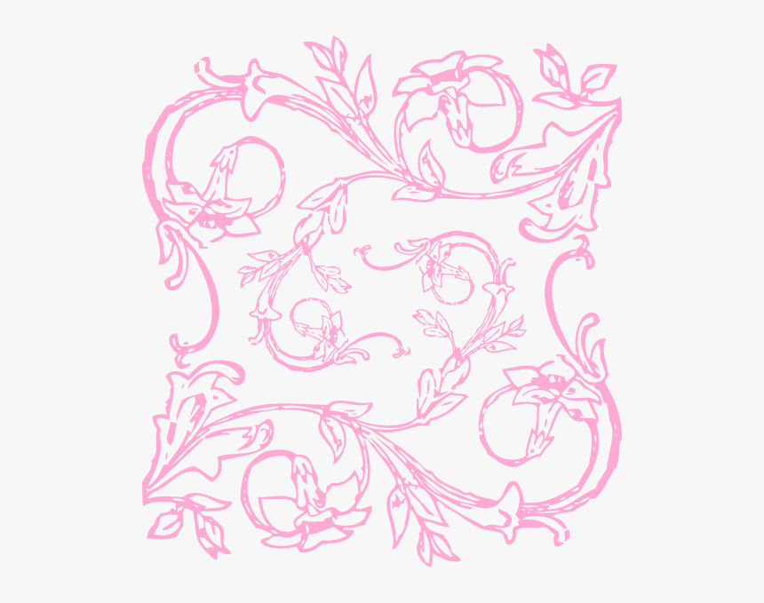 Pink Filigree Png - Borders Clipart Black And White Scary, Transparent Png, Free Download