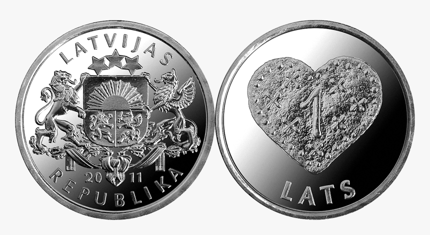 1 Lats Gingerbread Heart - Lats Coins, HD Png Download, Free Download