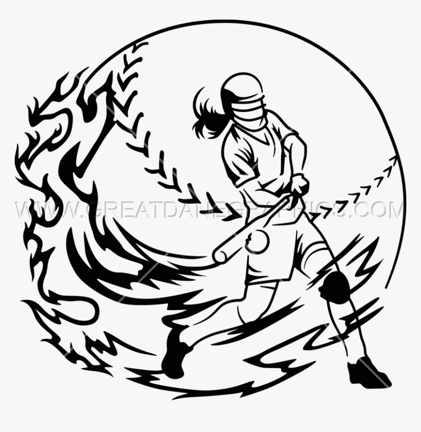 Softball Line Art - Line Drawings Of Softball, HD Png Download, Free Download