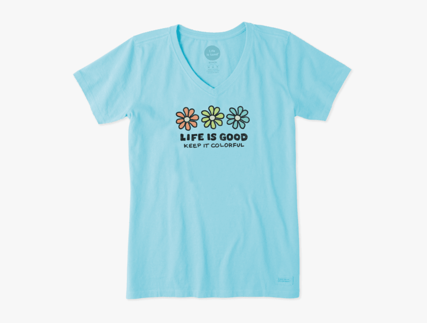 Women"s Keep It Colorful Daisy Crusher Tee - Active Shirt, HD Png Download, Free Download