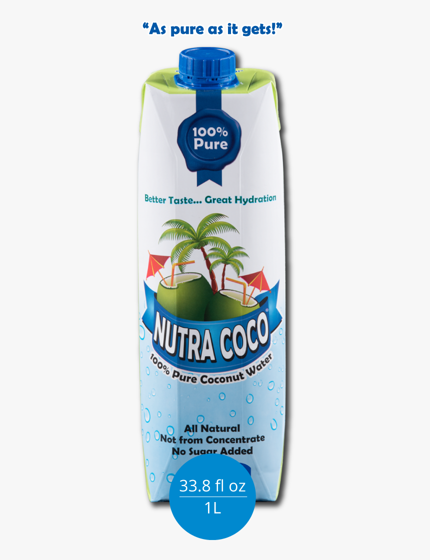 Nutra Coco 1 Liter - Nutra Coco Coconut Water, HD Png Download, Free Download