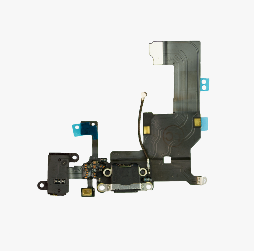 Iphone 5 Lightning Connector And Headphone Jack Black - Iphone 5 Dock Connector, HD Png Download, Free Download