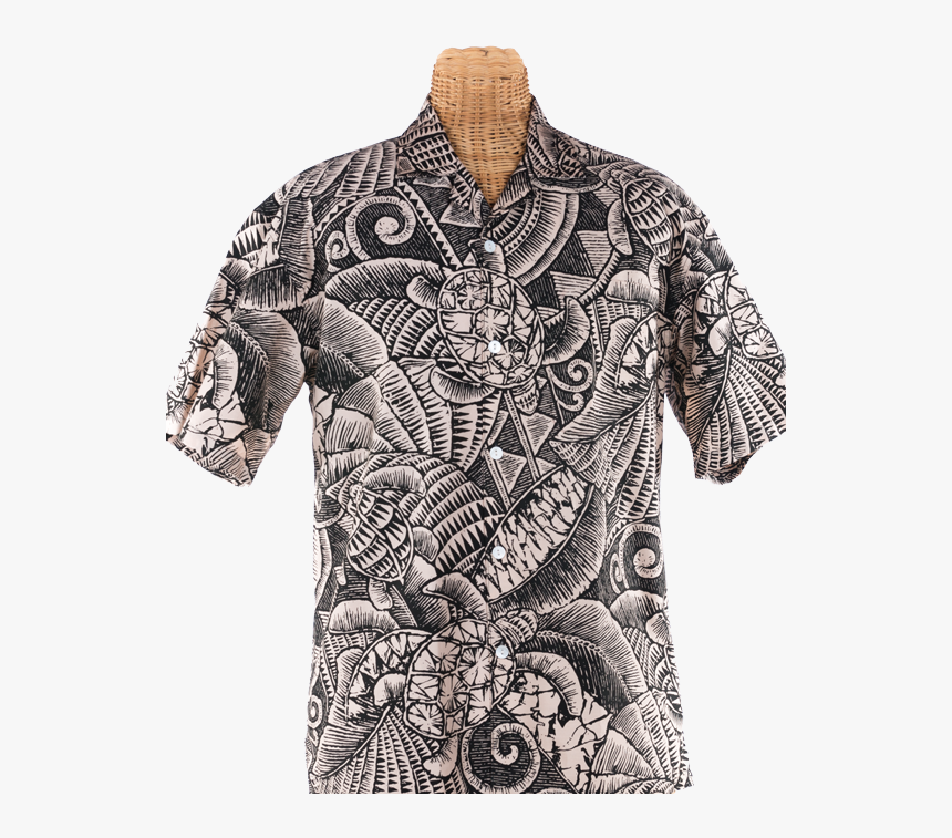 Newt"s Retro-print Aloha Shirt In The Na Honu Design - Monochrome, HD Png Download, Free Download