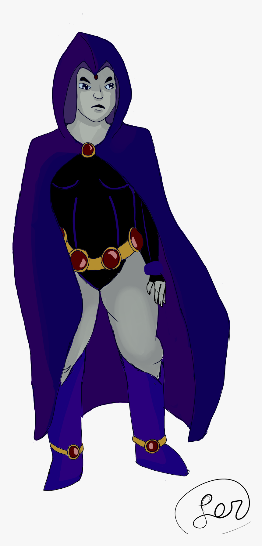 I Drew Raven From Teen Titans And I’m Dedicating It - Cartoon, HD Png Download, Free Download