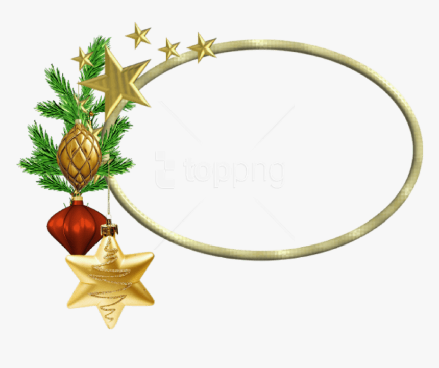 Free Png Oval Christmasframe With Stars Png Images - Transparent Christmas Border Oval, Png Download, Free Download