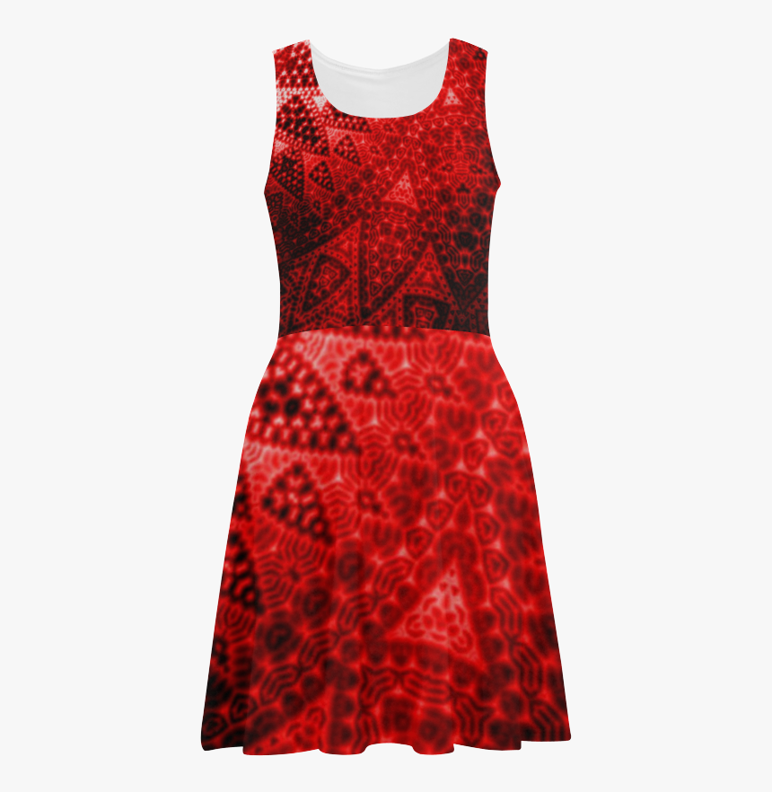 Red Lace Fractal Atalanta Sundress - Cocktail Dress, HD Png Download, Free Download