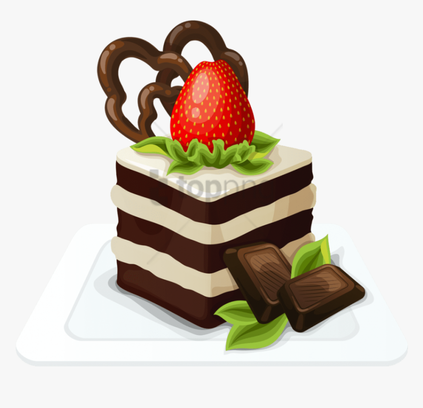 Free Png Desserts With Strawberriescupcake Vectorsponge - Vector Dessert Illustration, Transparent Png, Free Download