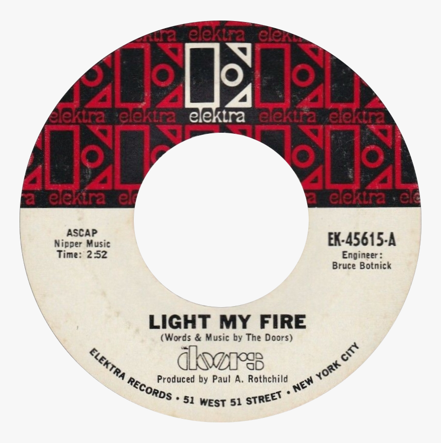 Light My Fire By The Doors Us Vinyl Side A 1967 Re - Doors Light My Fire, HD Png Download, Free Download