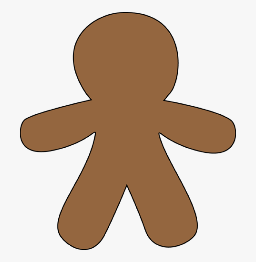 Transparent Gingerbread Man Png - Gingerbread Man Template Brown, Png Download, Free Download