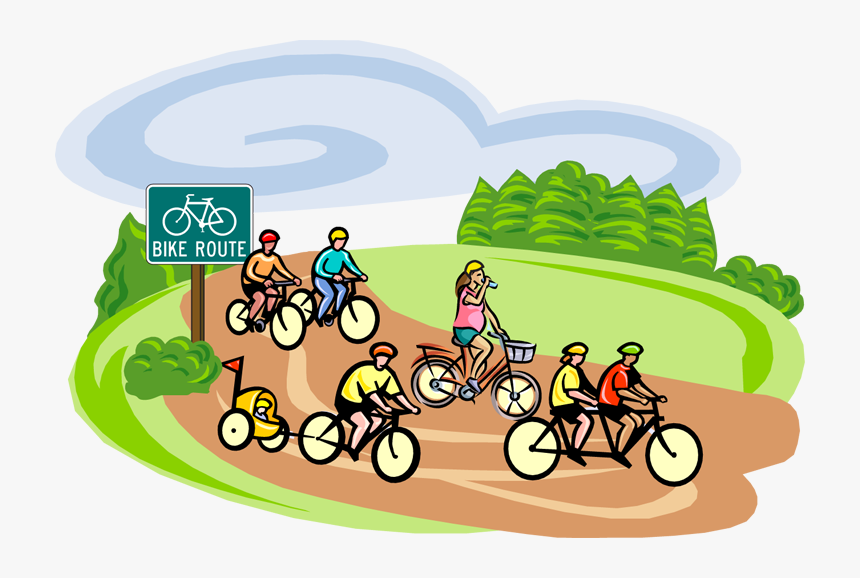Bike To School Clipart Findings - Bicycle Race With Friends, HD Png Download, Free Download