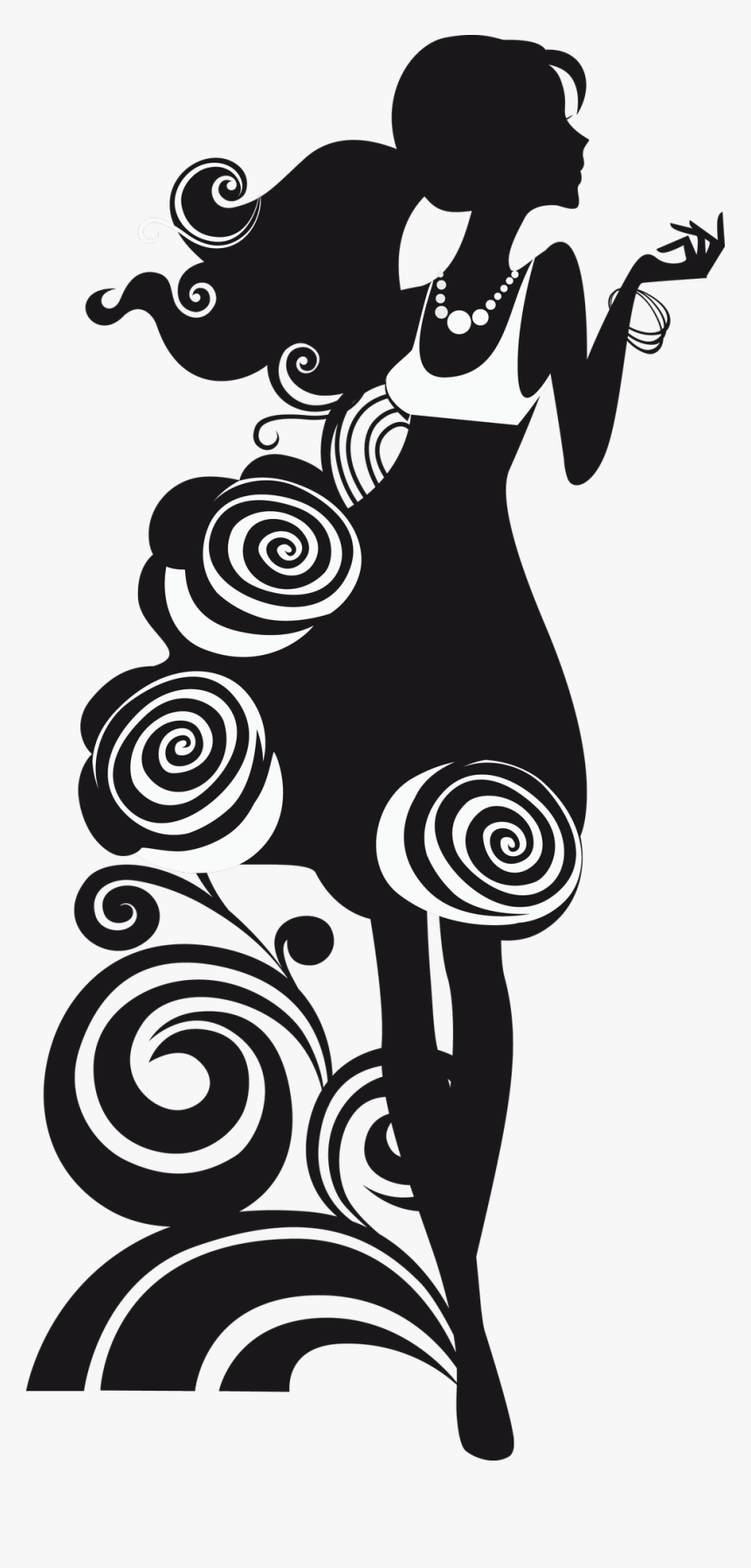 Silhouette Elegance Clip Art - Vector Free Woman Silhouette, HD Png Download, Free Download