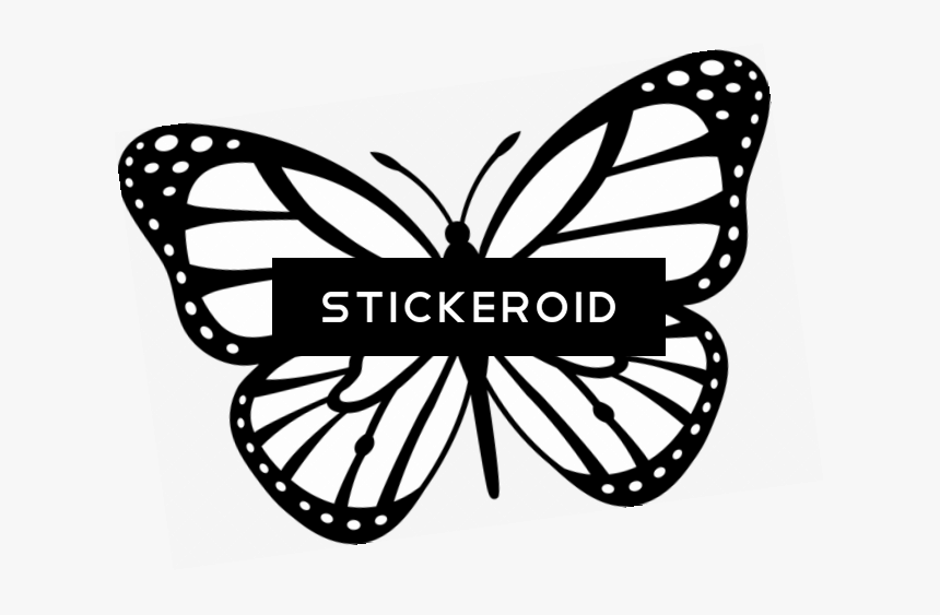 Butterfly With Dots Tattoo , Png Download - Butterfly Clipart Black And White, Transparent Png, Free Download