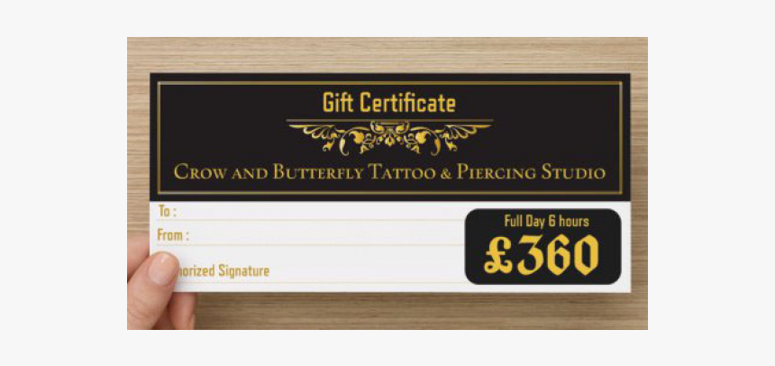 Full Day Tattoo Gift Certificate 23289 - Wood, HD Png Download, Free Download