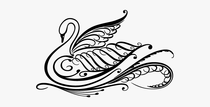 Swan Transparent Tribal - Calligraphy Swan, HD Png Download, Free Download