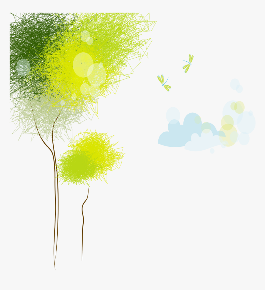 Ftestickers Watercolor Landscape Trees Colorful - Illustration, HD Png Download, Free Download