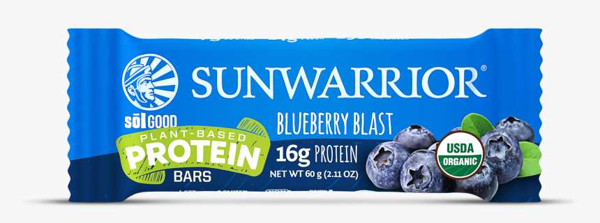 Sol Good Blueberry Blast Protein Bar 62g - Sunwarrior Sol Good Blueberry, HD Png Download, Free Download