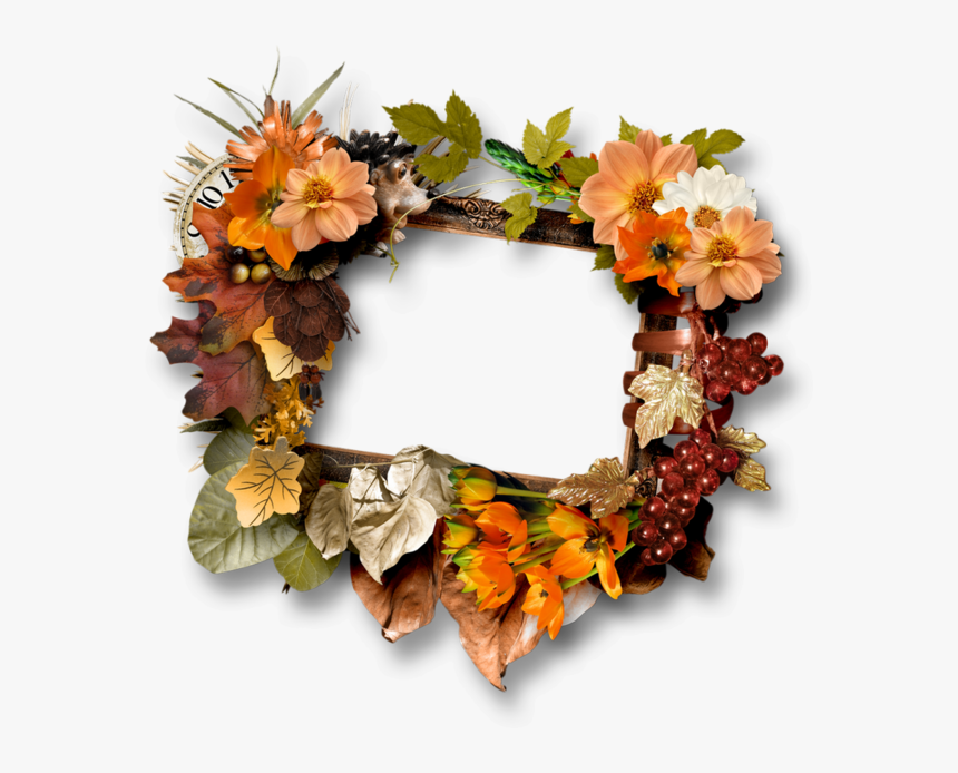 Cadre Automne Png, Cluster / Fall, Autumn Frame Png - Artificial Flower, Transparent Png, Free Download