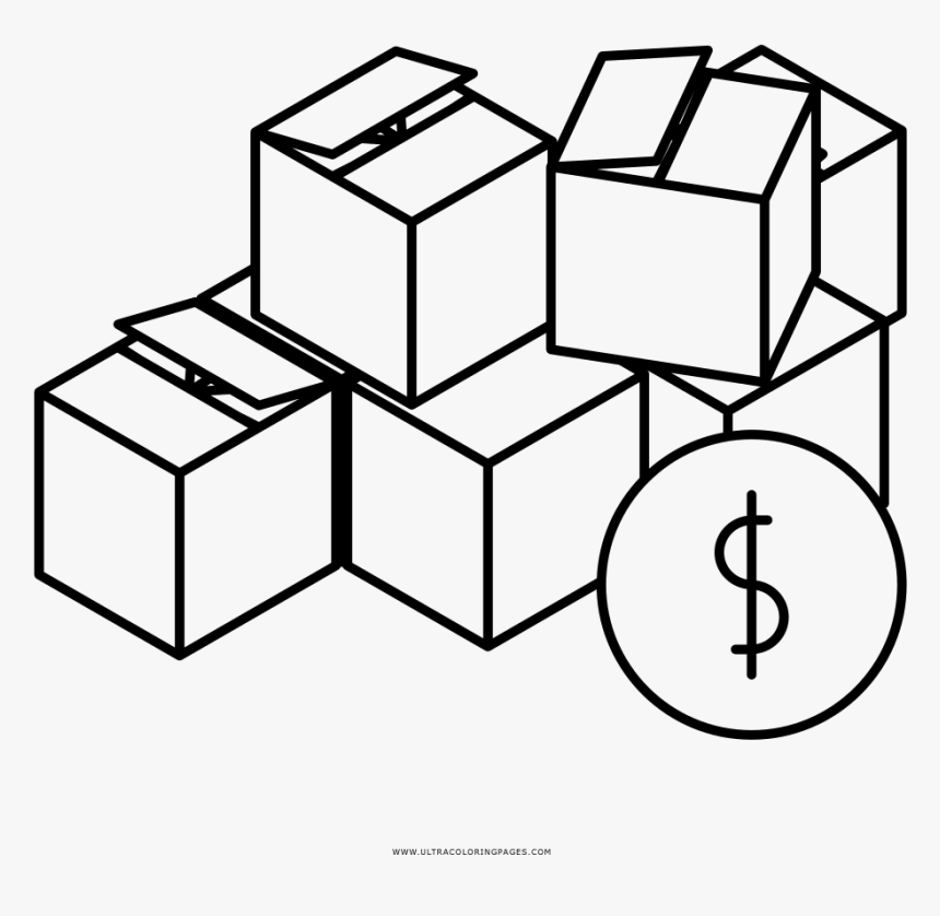 Moving Boxes Coloring Page - Boxes Coloring Pages, HD Png Download, Free Download