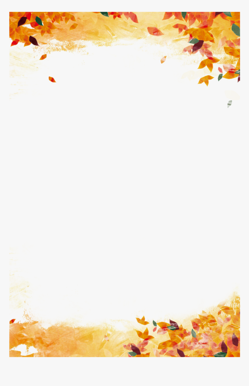 #ftestickers #watercolor #leaves #frame #borders #autumn - Orange Background Vector Png, Transparent Png, Free Download