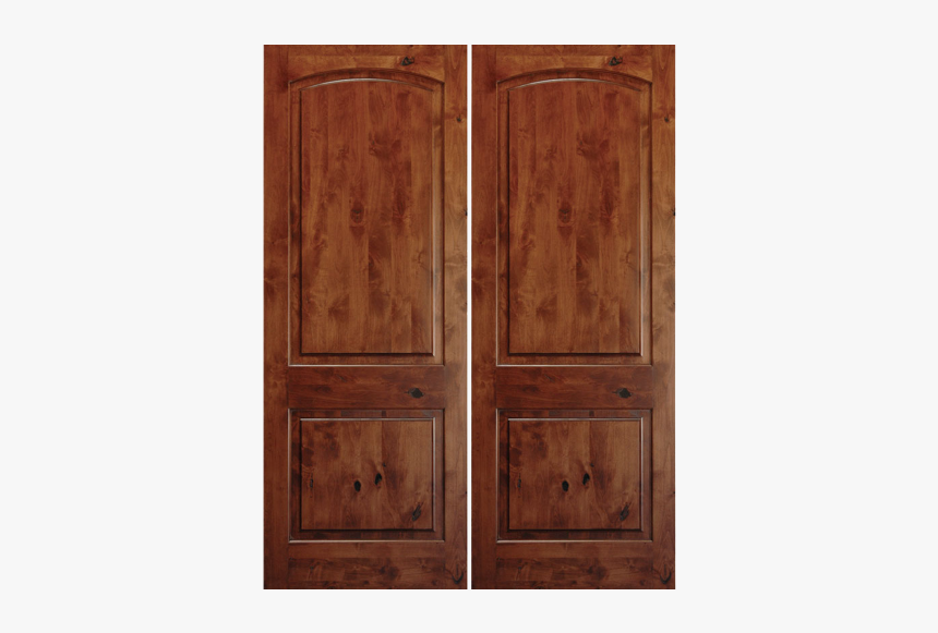 Krosswood Knotty Alder 2 Panel Top Rail Arch Double - Home Door, HD Png Download, Free Download