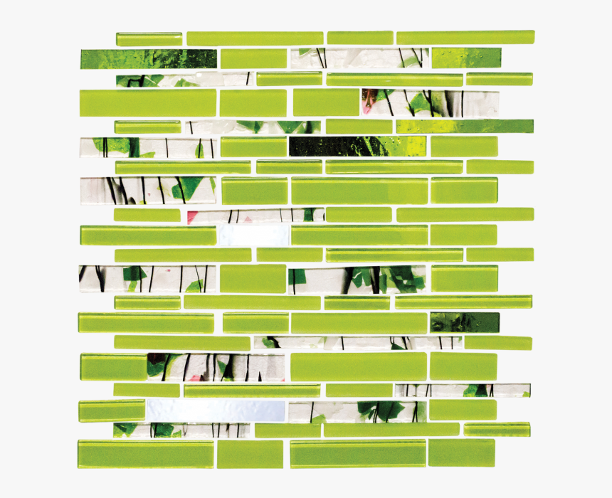 Lime Green And Floral Linear Glass Tile"
 Title="lime - Style, HD Png Download, Free Download