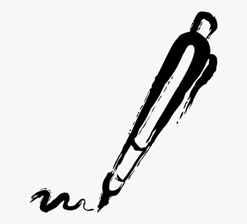 Vector Illustration Of Fountain Pen Writing Instrument - Fountain Pen Graphic Black And White, HD Png Download, Free Download