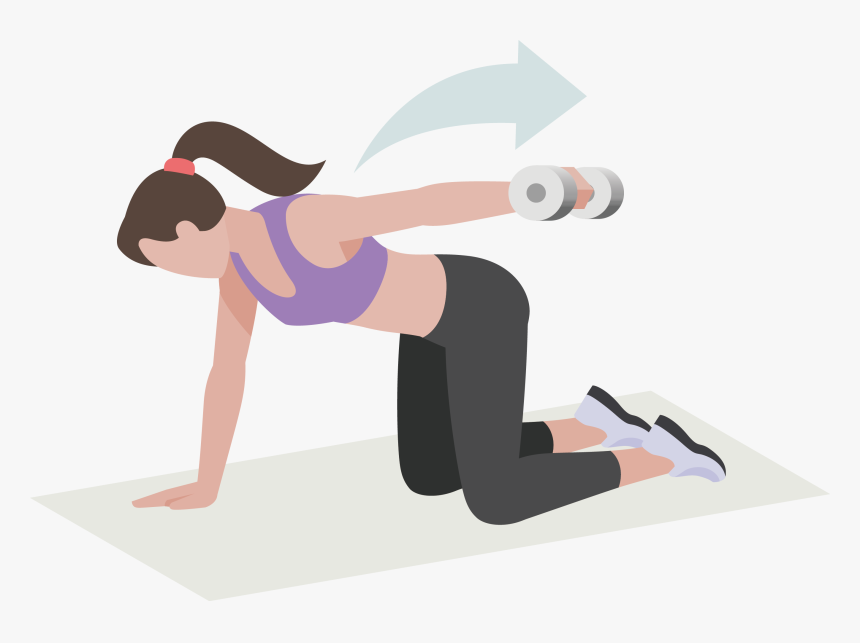 Squat Vector Human Exercise - Bent Over One Arm Raise, HD Png Download, Free Download