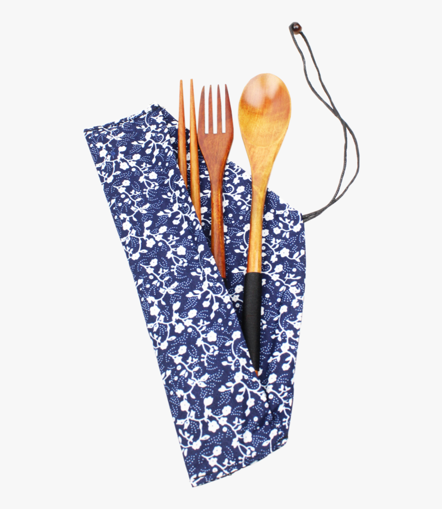 Wooden Utensil Set Spoon, Fork, & Chopsticks W/ Floral - Placemat, HD Png Download, Free Download