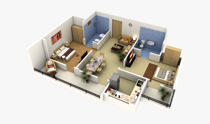 Double Bed Room House Plan, HD Png Download, Free Download